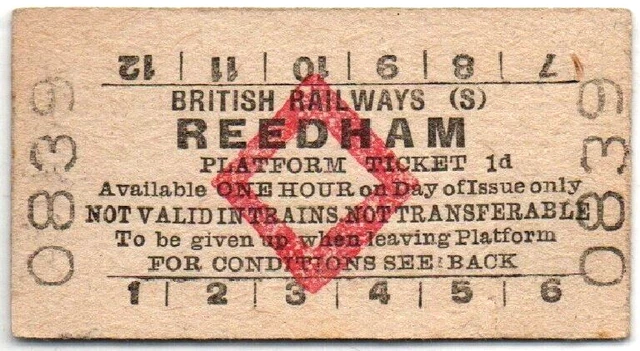 BR(S) Platform Ticket Reedham 1d