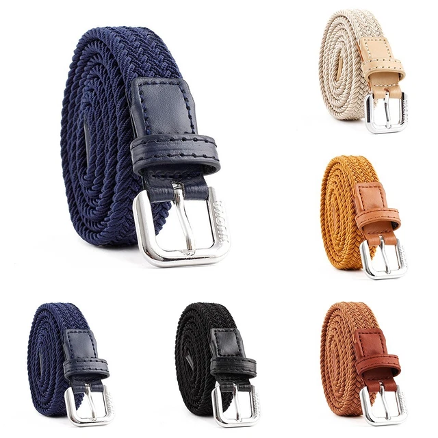 Cintura bambini ragazzi e ragazze cintura elastica effetto pelle intrecciata