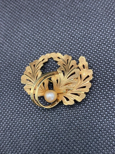 Broche Ancienne Art Déco/Nouveau - Nœud En Plaqué Or 18k (750), Occasion