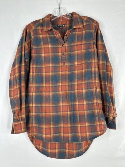 Toad&Co Tunic Top Womens Size S Plaid Long Sleeve Outdoor Hiking Organic