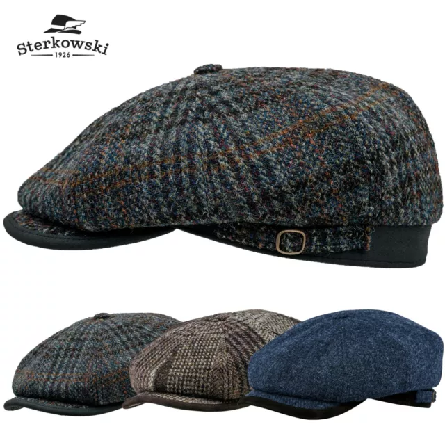 Sterkowski MALONE Harris Tweed Schiebermütze Vintage Retro Newsboy Gatsby