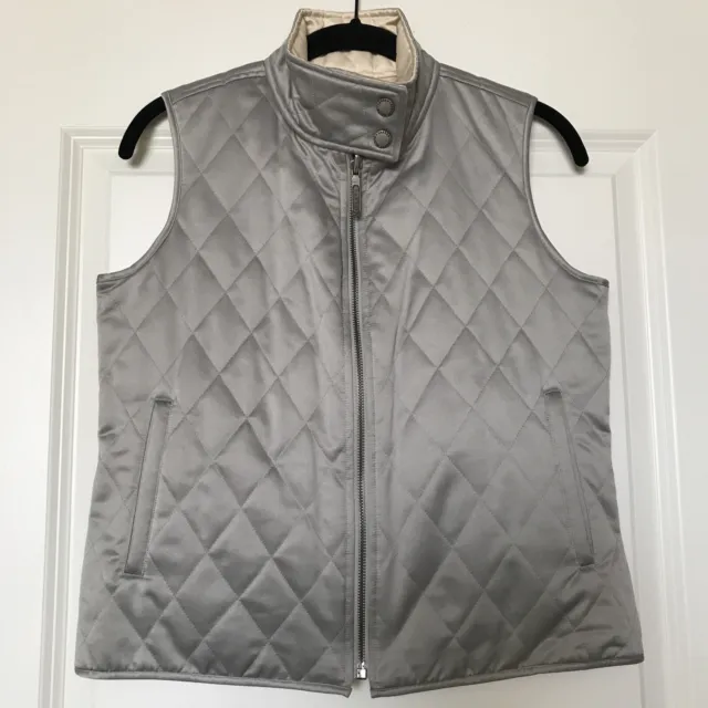 Lauren Ralph Lauren Womens Reversible Quilted Vest Petite P/P Gray Outdoor