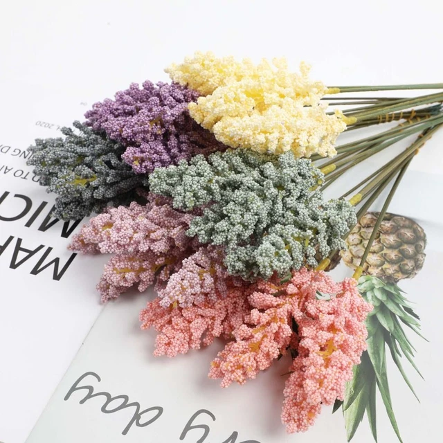 6 pcs/bundle Reusable Simulation Foam Wheat Lifelike Fake Flower Office✨