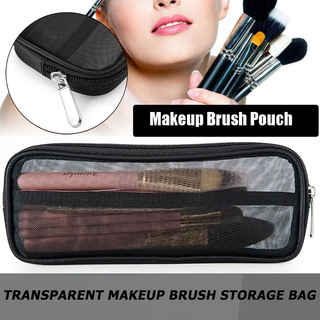 Makeup Brush Pouch Cosmetic Organizer Toiletry Storage Case Mesh Makeup Bags