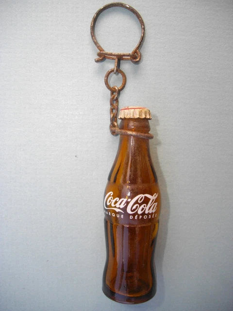 PORTE-CLES - BOUTEILLE Verre COCA-COLA - Original 1960s - 6cm, Vintage