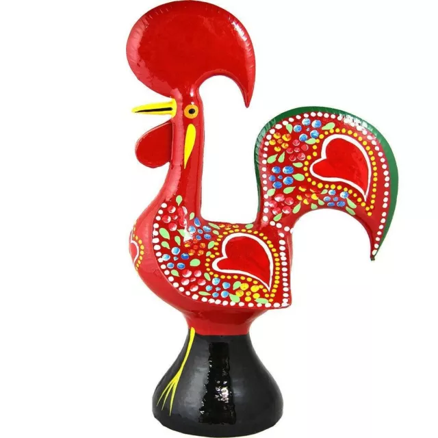 Traditional Portuguese Aluminum Red Good Luck Rooster Galo de Barcelos