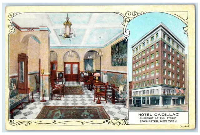 c1930's Hotel Cadillac Interior View Rochester New York NY Vintage Postcard