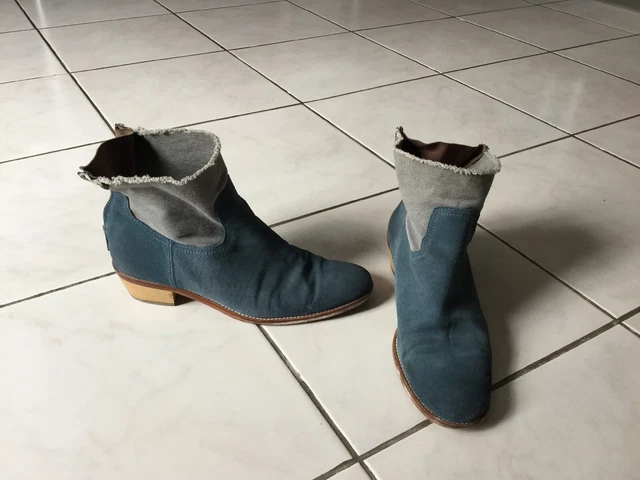 Bottines ZADIG & VOLTAIRE pointure 39 daim bleu/gris 360€