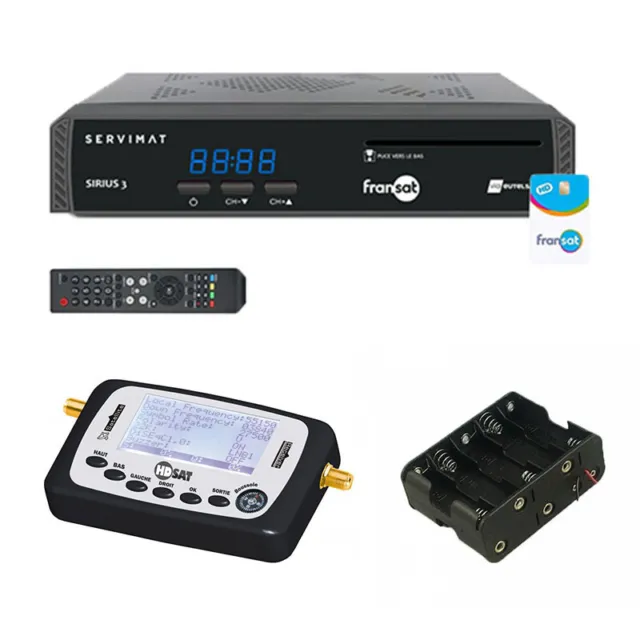 Pack SERVIMAT SIRIUS3 Récepteur TV Satellite + HDSAT Pointeur satellite + Couple