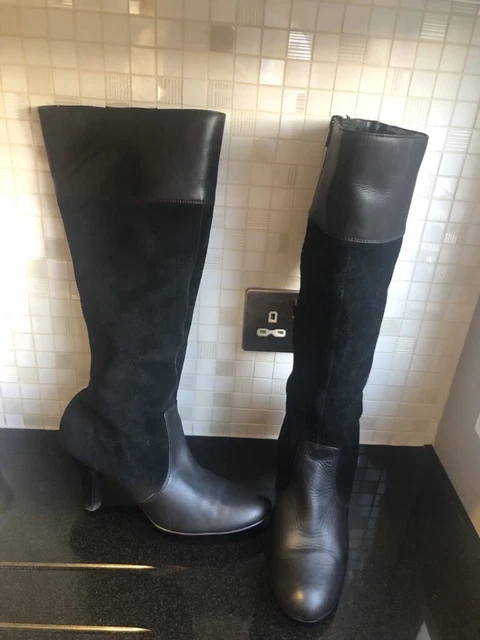 Bottes Hautes Lanvin Cuir Noir Femme 38 (8B) – Modèle Boutique, Petites Marques