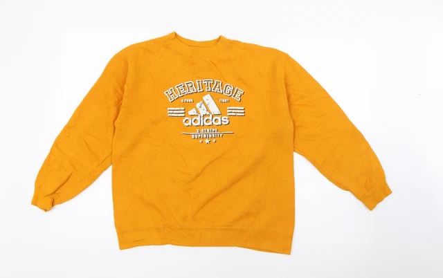 Felpa pullover Adidas ragazzo cotone giallo taglia 8 anni