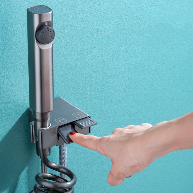 Juego de pulverizador bidé de inodoro montado en pared latón doble uso bidés grifo baños