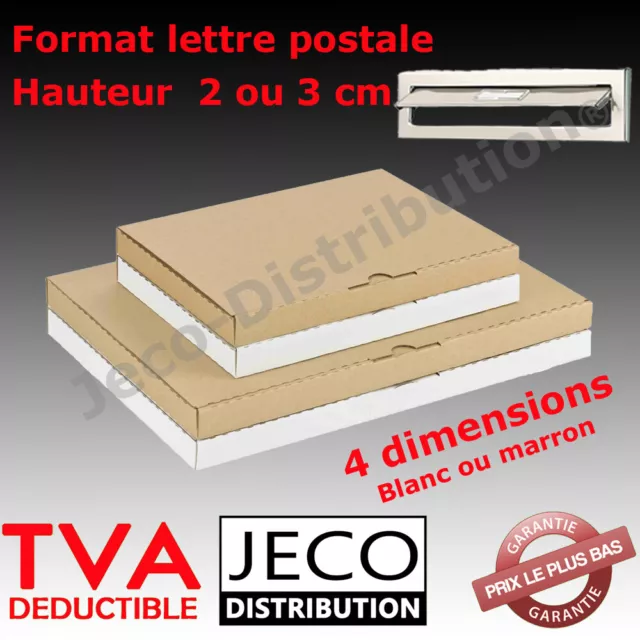 Lot Boites postales extra plate carton format lettre suivie 2 à 3cm expédition