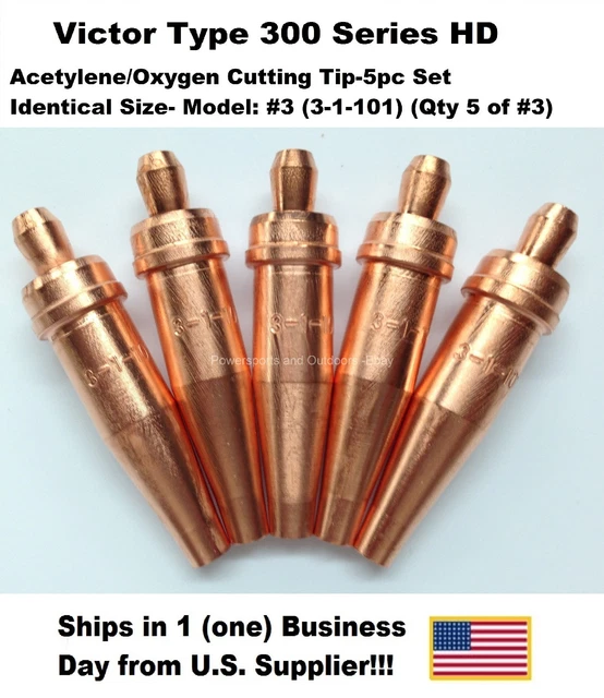 OXYGEN/ACETYLENE CUTTING TORCH TIPS3 11013 VICTOR TYPE (5 Tip
