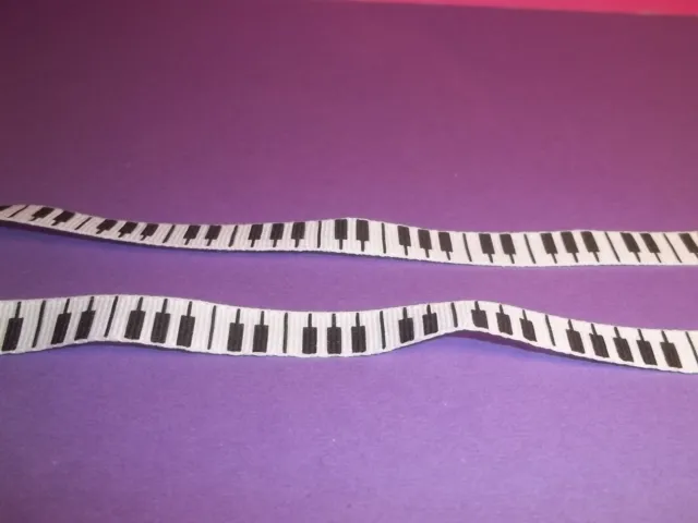 galon tissu notes de piano, accordeon, miniature, 50cm x 1 cm   CL1