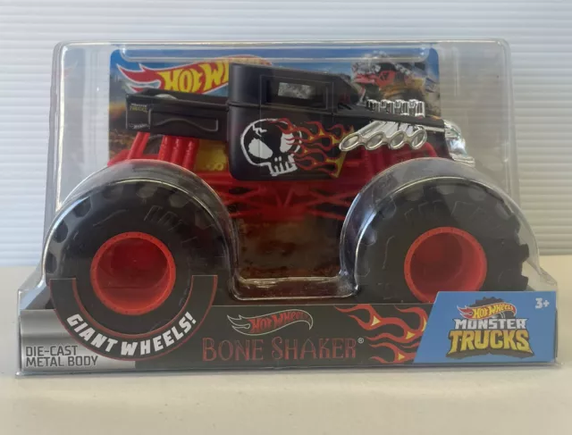 Hot Wheels Bone Shaker Monster Truck 1:24 Black NEW DAMAGED PACKAGING