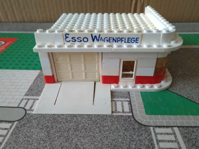 🔴Lego System 310 Esso Tankstelle 60er o. Zubehör mit weißem Garagentor