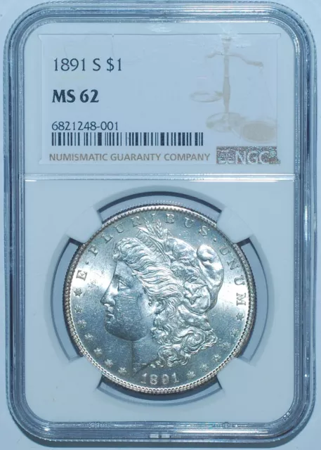 1891 S NGC MS62 Morgan Silver Dollar