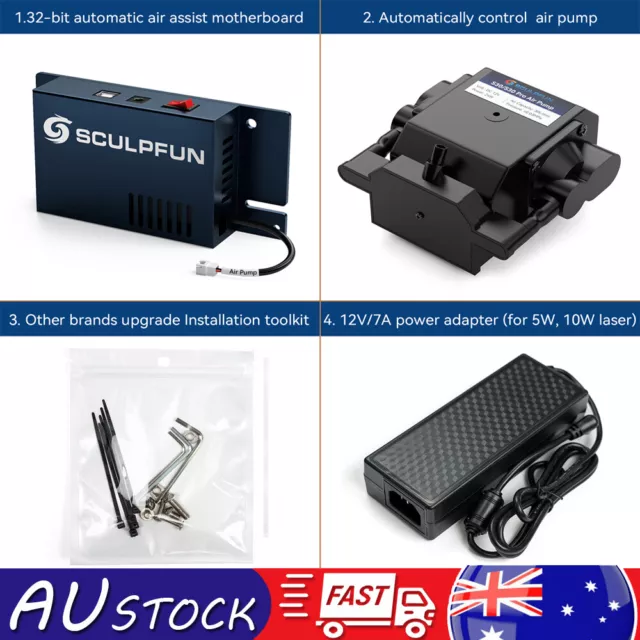 SCULPFUN 32bit Automatic Air Assist Kit 30min/Min Air Pump for S9/S10 Engraver