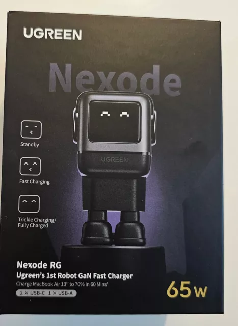 UGREEN RG USB C Ladegerät 65W Nexode RobotGaN Charger USB C Netzteil 3-Port Schn