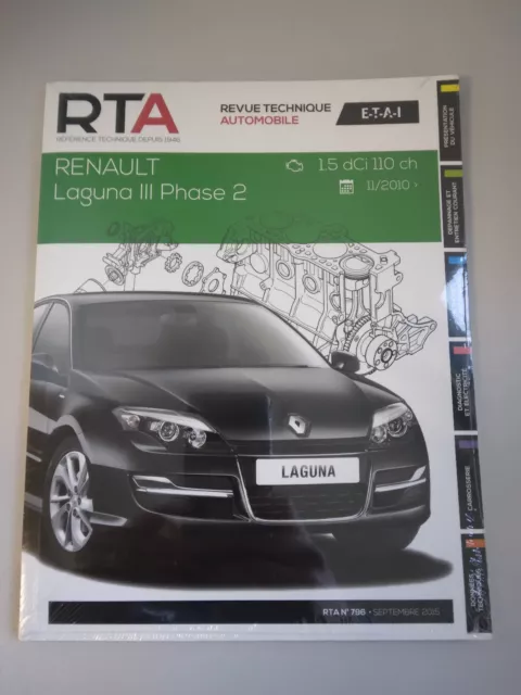 RTA 796 Revue technique automobile RENAULT LAGUNA III PHASE 2 (2010 à 2013) neuf