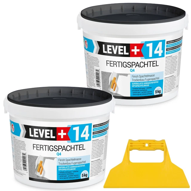 Glättspachtel 5Kg+5kg Fertigspachtel Q1-Q4 Trockenbau+Kunststoffspachtel RM14