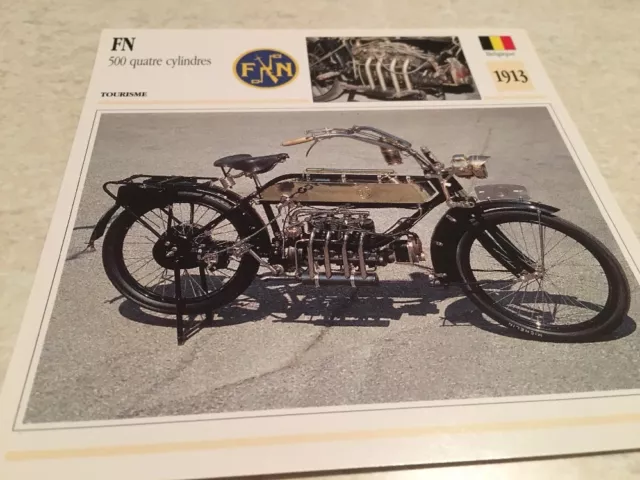 Carte moto FN 500 4 cylindres 1913 collection Atlas Motorcycle Belgique