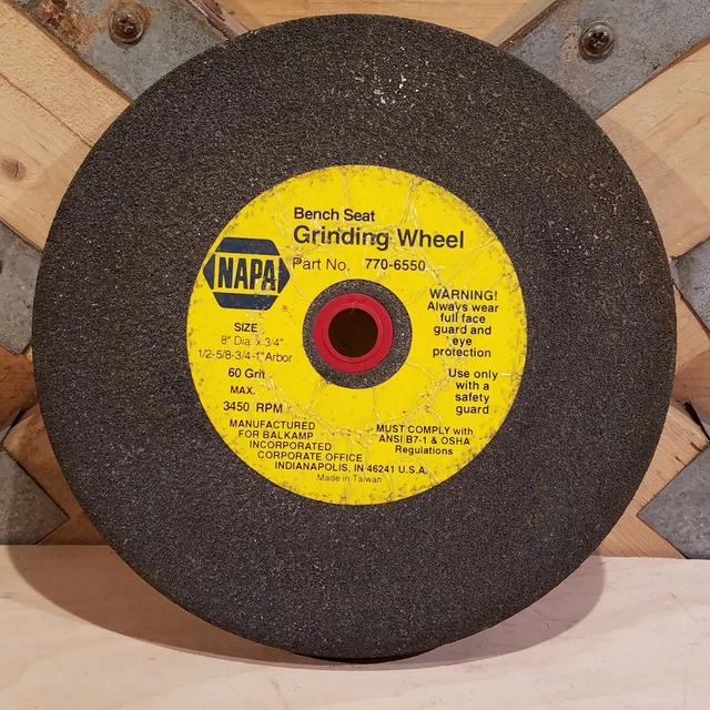 Bench Seat 8" x 3/4" Grinding Wheel 60 Grit 770 6550 NAPA 3450 RPM - Swanky Barn