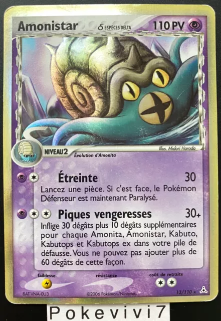Carte Pokemon AMONISTAR 13/110 Holo Bloc EX Fantômes Holon FR