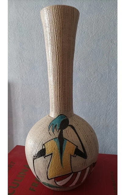 MAGNIFIQUE VASE DÉCOR Floral En Faïence Italienne A Identifier " Italy
