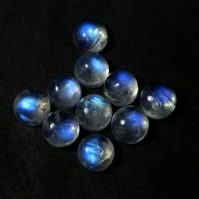 Lot of 12x12mm Round Cabochon Natural Rainbow Moonstone Loose Gemstone