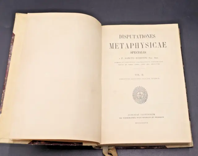 1888 Antique Disputationes Metaphysicae Specialis Book Latin Rare Old Christian