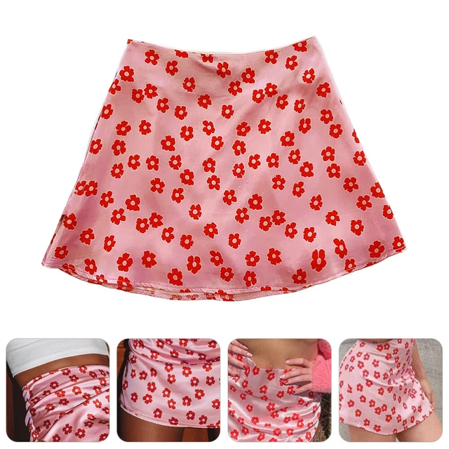 Polyester (Polyester) Blumenrock Damen Minirock Bedruckte Röcke