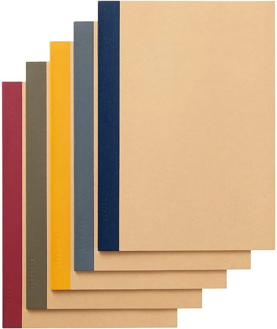 MUJI Notebook 6mm Rule 30sheets B5 - Pack of 5books [5colors Binding]