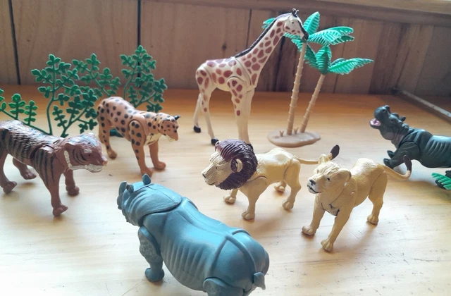 Jungle Animals w/ moving parts,  Lot (10pcs)