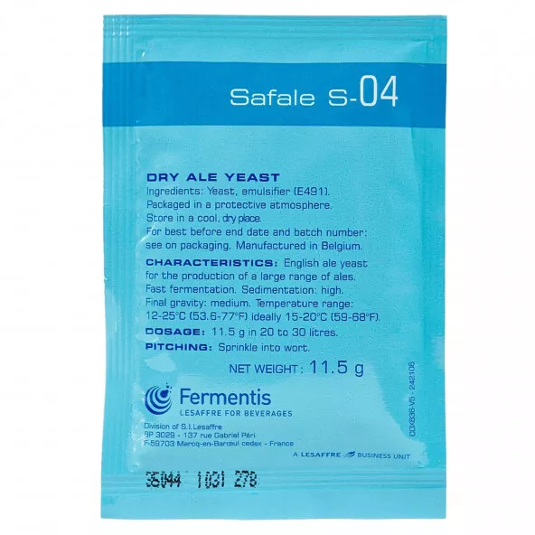 Fermentis Bierhefe Trockenhefe SafAle S-04 11.5g