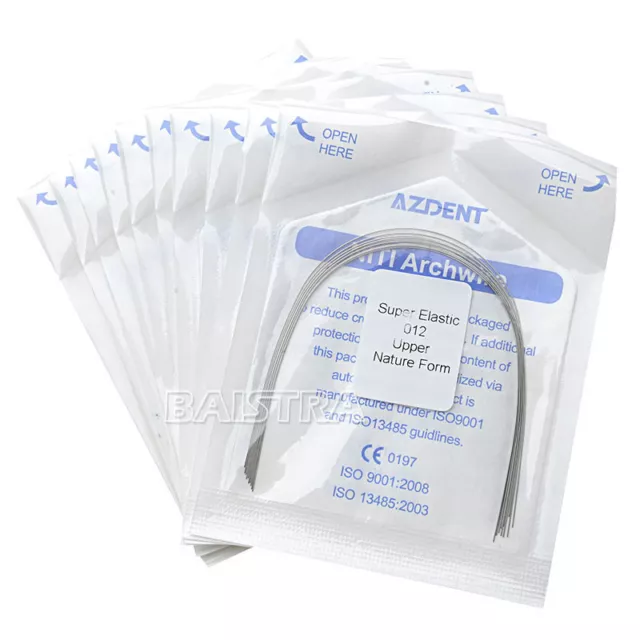 10X AZDENT Dental Ortho Super Elastic NiTi Arch Wires Natural 012 Upper Round