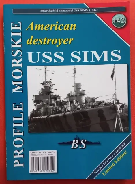 Warships - BS Profile Morskie 142, American Destroyer USS SIMS