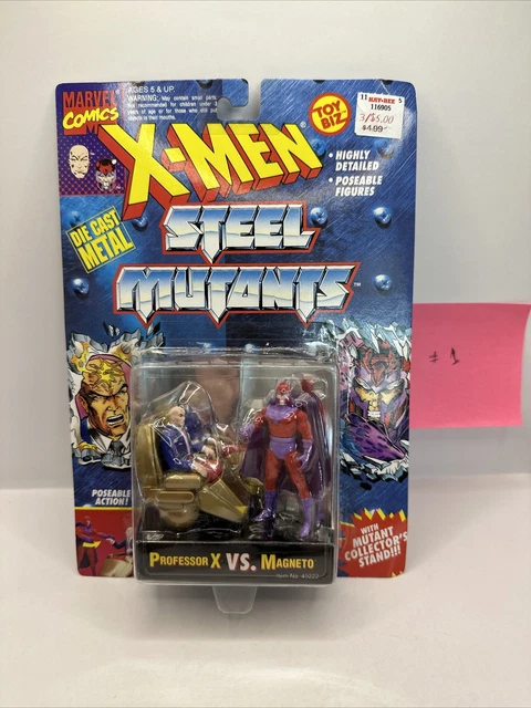 Marvel X-Men Steel Mutants Professor X vs Magneto Action Figures Toy Biz 1994