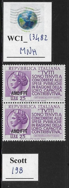 WC1_13482. ITALY:TRIESTE FTT. Pair of 1954 TAX CAMPAIGN. Scott 198. MNH