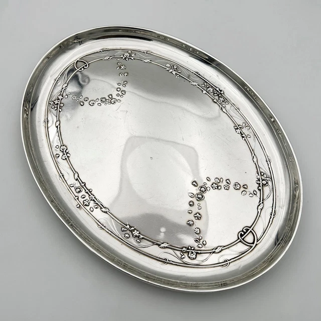 VASSOIO BEVANDE ARGENTO STERLING EDOARDIANO LONDRA 1909 WILWILLIAM COMYNS & SONS 339,9g