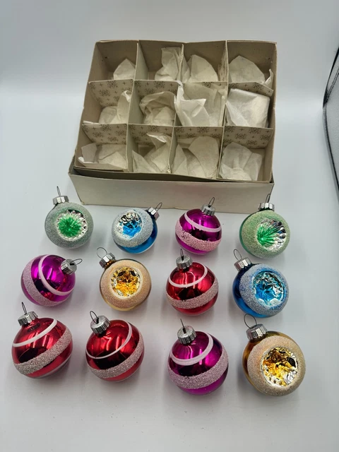 Boule de Noël vieux rose verre soufflé diamètre 8 cm