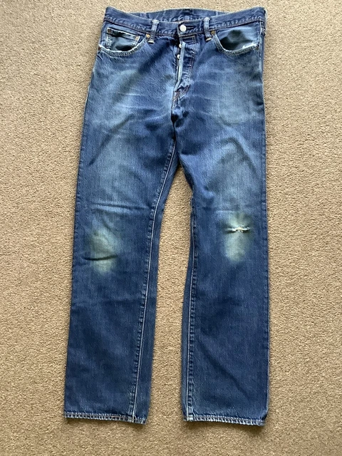 MENS LEVI STRAUSS & Co 501 Jeans Size W34 L30 Straight Indigo