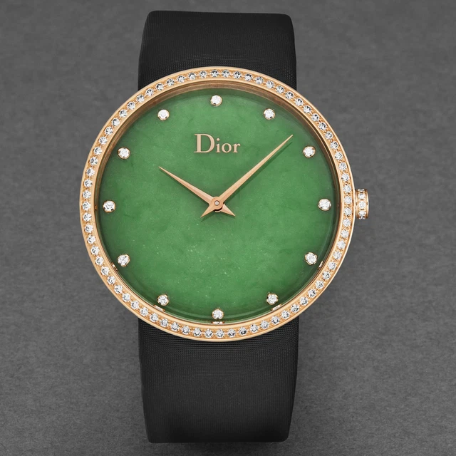 Christian Dior Women's 'La D De Dior' Diamond Bezel Jade Dial CD043171A003 4