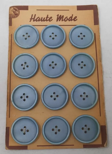 Lot 12 Boutons anciens en galalithe sur plaquette d'origine - Mercerie vintage