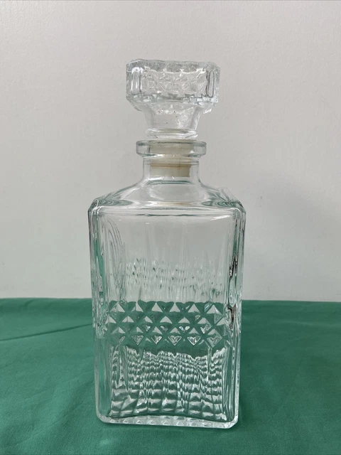 Bouteille Ancienne Flacon Carafe À Whisky?  En Verre Épais  Moulé Avec Bouchon