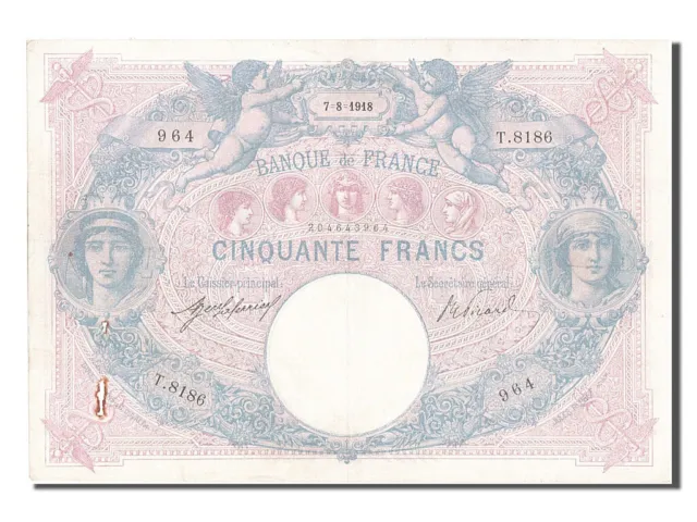 [#203486] Billet, France, 50 Francs, 50 F 1889-1927 ''Bleu et Rose'', 1918, 1918