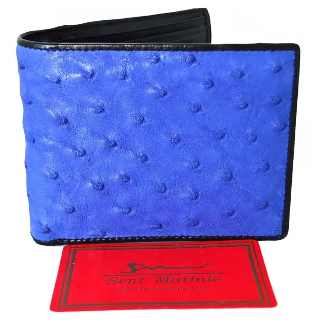 AUTHENTIC OSTRICH SKIN Men's Bifold Leather Wallet Premium Grade $114. ...