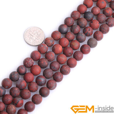 Vintage Natural Frosted Dark Red Old Flower Agate Round Loose Beads for Jewelry