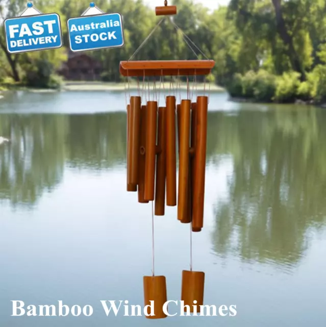60CM Bamboo Yard Garden Outdoor Living Wind Chimes Windchime Hanging Home Decor